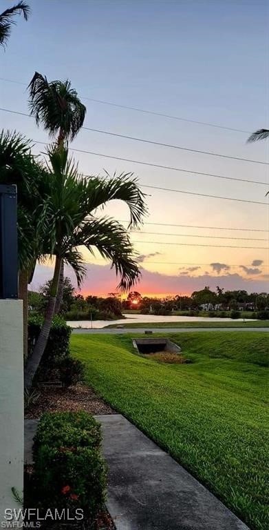 view of home's community with a lawn