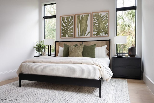 bedroom featuring light hardwood / wood-style flooring