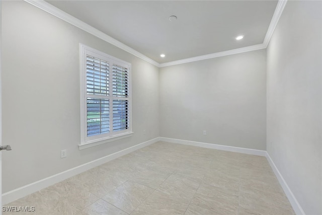 empty room with crown molding