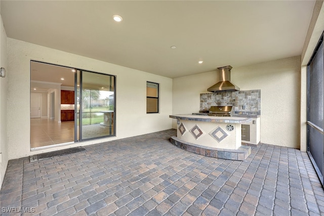 view of patio / terrace with exterior kitchen