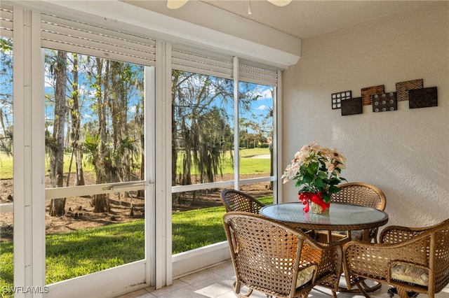 sunroom with plenty of natural light