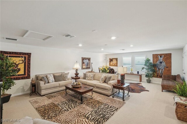 view of carpeted living room