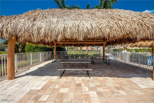 view of property's community with a gazebo