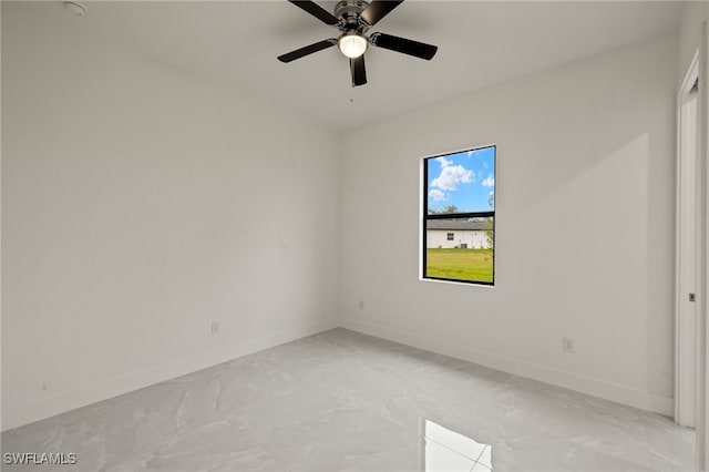 unfurnished room featuring ceiling fan