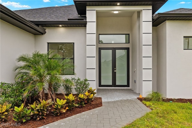 entrance to property with french doors