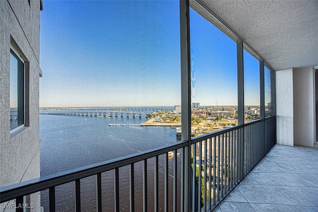 balcony with a water view