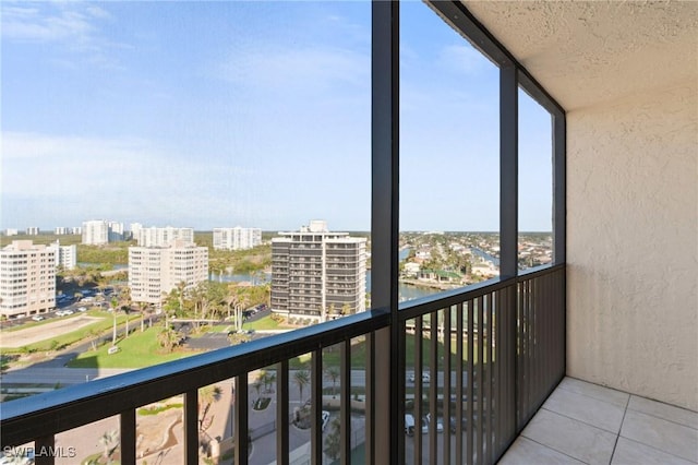 balcony with a view of city