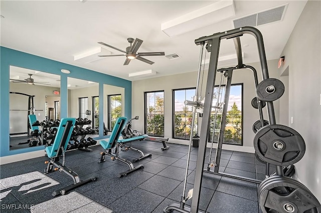 4075 Pegasus Way, Naples, FL 34120 - workout area featuring ceiling fan