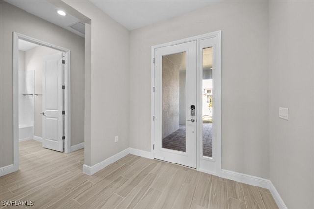 interior space featuring light wood-type flooring