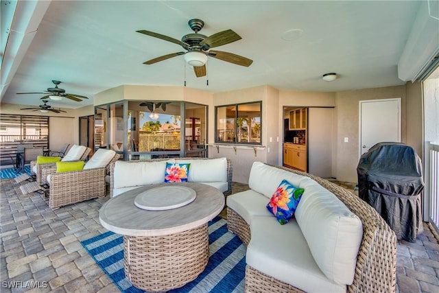 view of patio / terrace with an outdoor living space