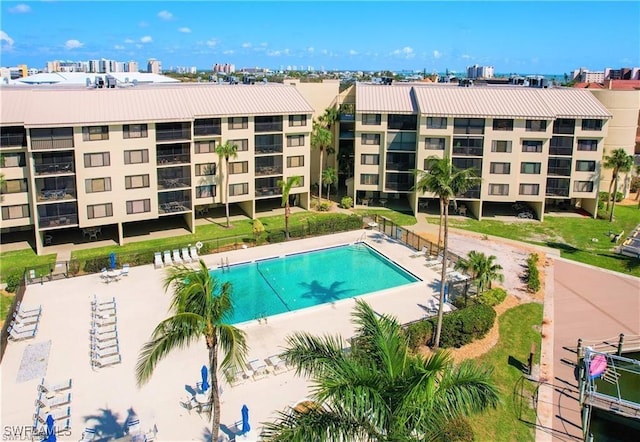 view of pool with a patio