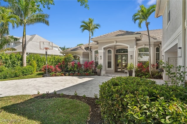 exterior space featuring french doors