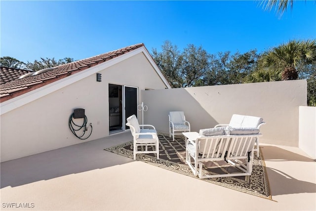 view of patio / terrace with an outdoor living space