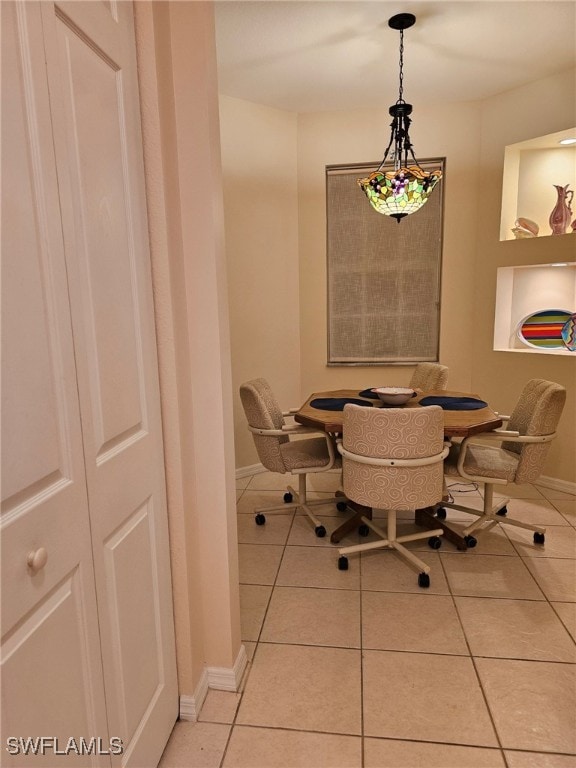 view of tiled dining room