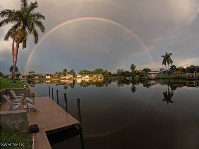 view of water feature featuring a boat dock