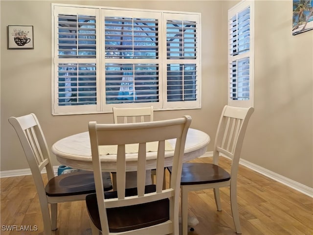 dining room featuring light hardwood / wood-style flooring