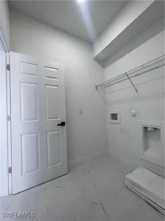 laundry room featuring hookup for an electric dryer and hookup for a washing machine