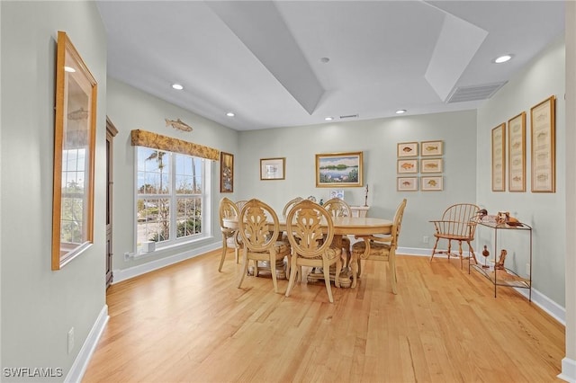 dining area featuring light hardwood / wood-style flooring