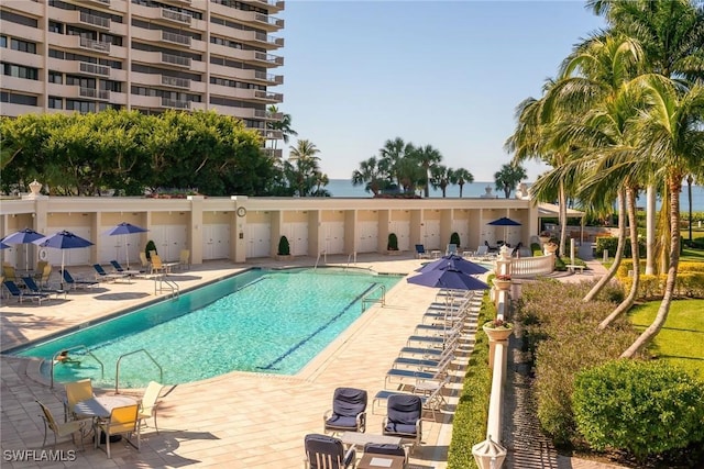 view of pool with a patio area