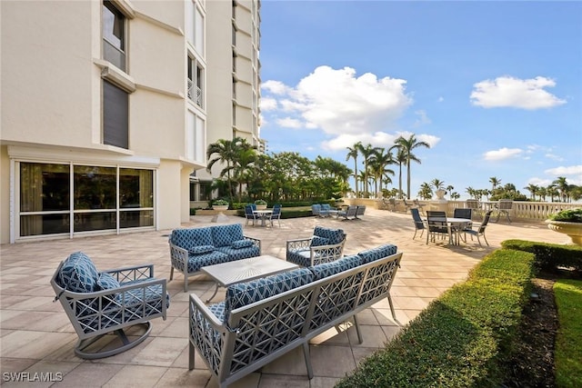 view of patio / terrace with an outdoor living space