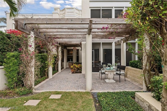 view of patio / terrace with a pergola