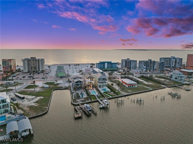 water view with a city view
