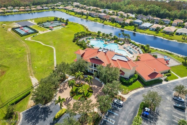 3101 E Windsor Dr, Alva, FL 33920 - aerial view of residential area featuring a nearby body of water and a pool area
