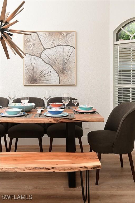 dining area featuring hardwood / wood-style floors