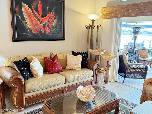 living room featuring hardwood / wood-style floors