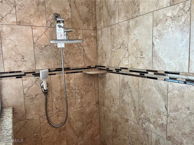 room details with tiled shower