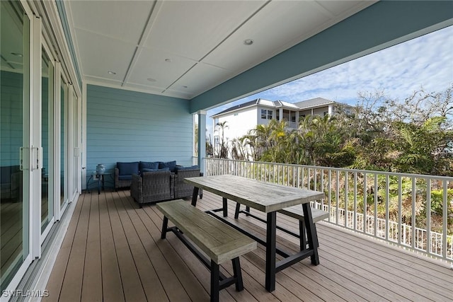 deck with an outdoor living space