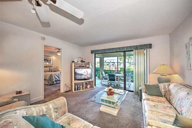 living room with carpet flooring