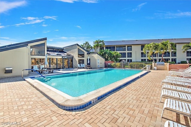 view of pool with a patio