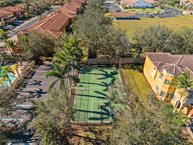 aerial view featuring a residential view