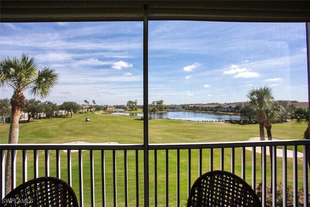 balcony with a water view