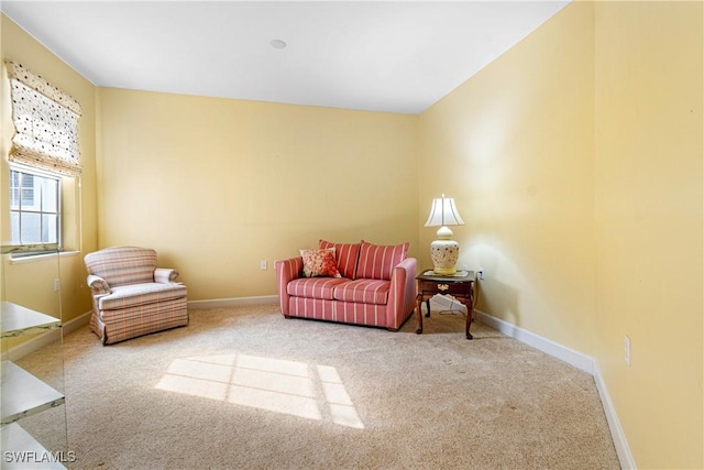 sitting room with carpet