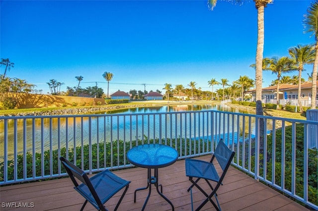 balcony with a water view