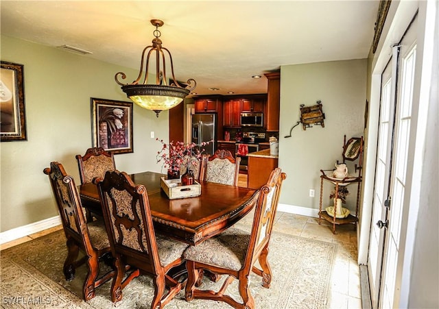 view of dining area