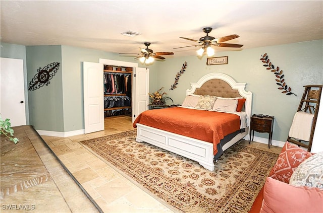 bedroom with ceiling fan