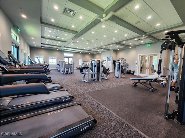 gym featuring carpet flooring