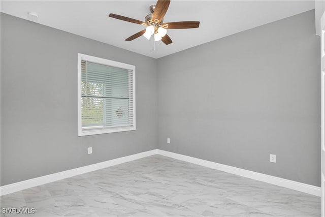 unfurnished room featuring ceiling fan