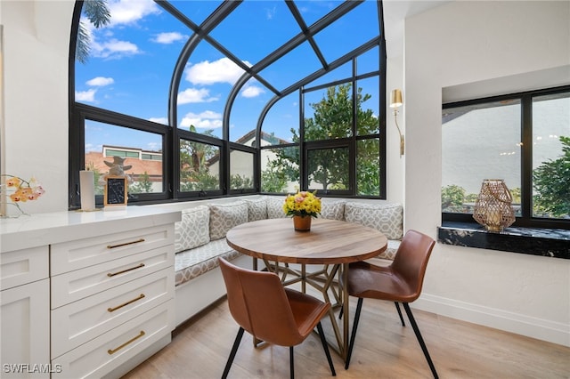 sunroom with breakfast area and a wealth of natural light