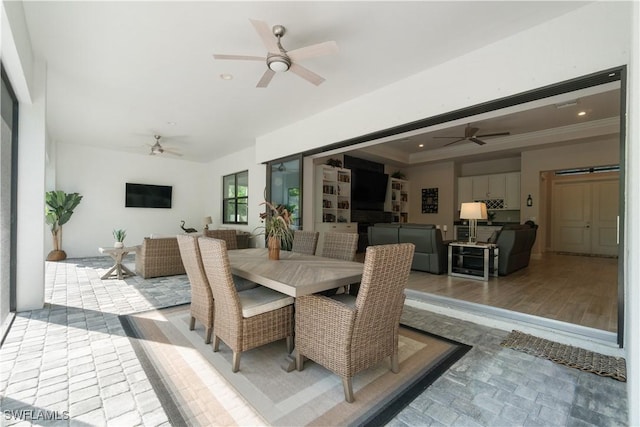 view of patio with ceiling fan