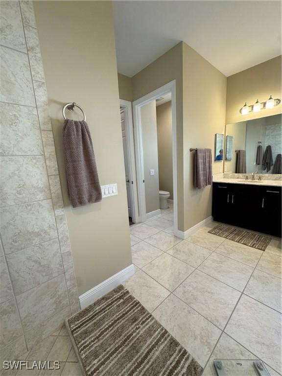 bathroom with toilet and vanity