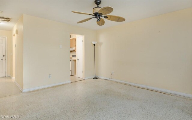 unfurnished room featuring ceiling fan