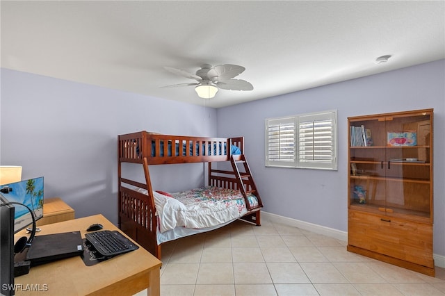 bedroom featuring ceiling fan