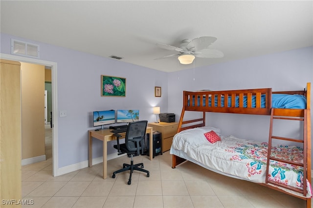 bedroom with ceiling fan