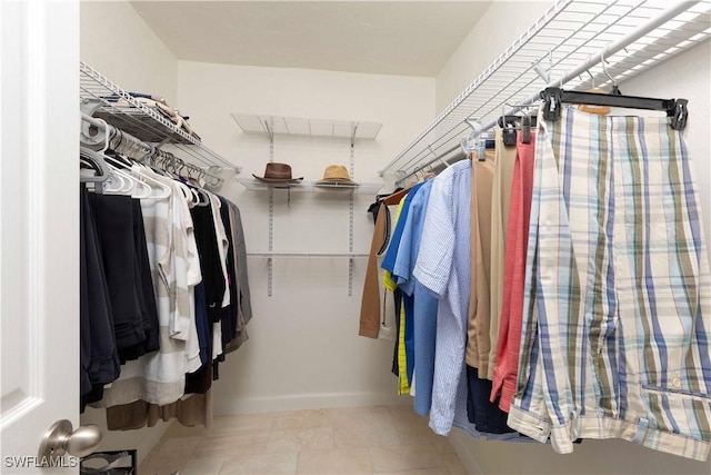 view of walk in closet