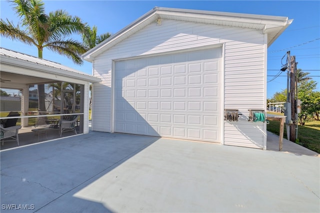 view of garage