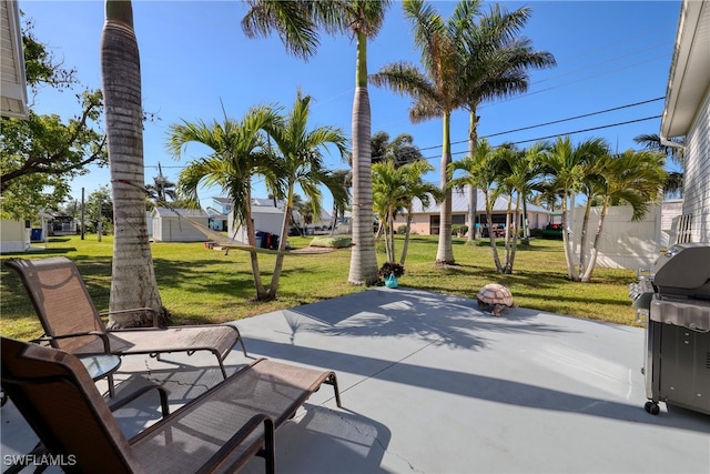 view of patio / terrace featuring a grill